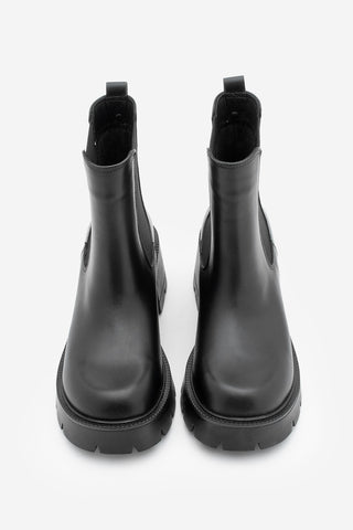 Kadın Hakiki Deri Kalın Topuklu Günlük Bot Viper - Siyah