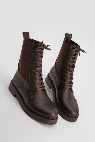 Kadın Hakiki Deri Postal Bot Siyos - Kahve