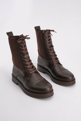 Kadın Hakiki Deri Postal Bot Siyos - Kahve