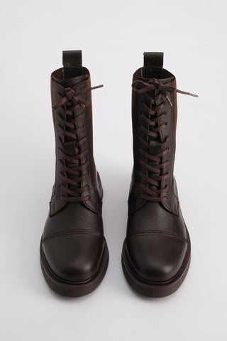 Kadın Hakiki Deri Postal Bot Siyos - Kahve