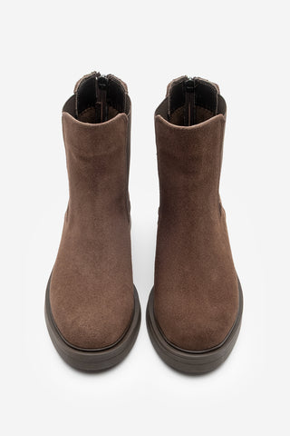 Kadın Hakiki Deri Günlük Bot Kater - Kahve Süet