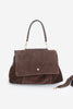 Kadın Hakiki Deri Omuz Çantası Ornis - Kahve Süet