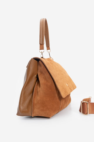 Kadın Hakiki Deri Omuz Çantası Ornis - Taba Süet