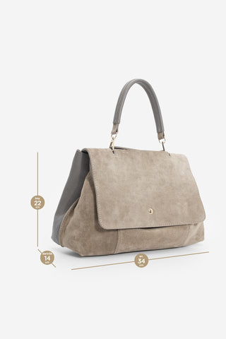 Kadın Hakiki Deri Omuz Çantası Ornis - Vizon Süet
