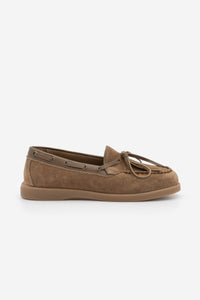 Kadın Hakiki Deri Fiyonklu Loafer Günlük Ayakkabı Nifida - Camel Süet