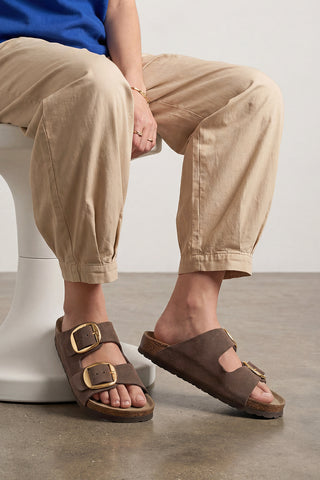 Kadın Hakiki Deri Eva Taban Günlük Terlik Poli - Kahve Süet