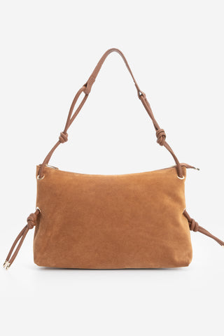 Kadın Hakiki Deri Omuz Çantası Teroze - Taba Süet