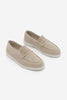 Kadın Hakiki Deri Loafer Günlük Ayakkabı Ginar - Bej Süet