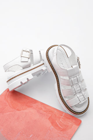 Kadın Hakiki Deri  Günlük Sandalet Guesa - Beyaz