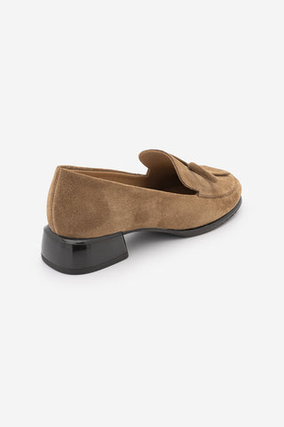Kadın Hakiki Deri Loafer Günlük Ayakkabı Sanero - Camel Süet