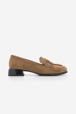 Kadın Hakiki Deri Loafer Günlük Ayakkabı Sanero - Camel Süet