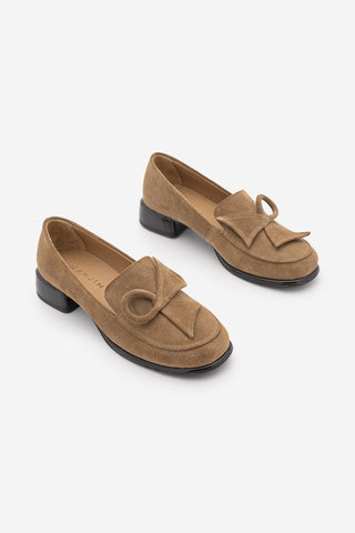 Kadın Hakiki Deri Loafer Günlük Ayakkabı Sanero - Camel Süet
