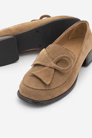 Kadın Hakiki Deri Loafer Günlük Ayakkabı Sanero - Camel Süet