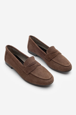 Kadın Hakiki Deri Loafer Ayakkabı Rosme - Kahve Süet
