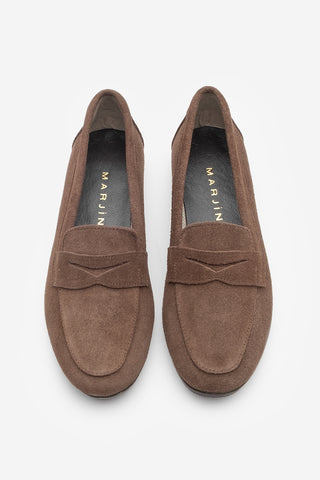 Kadın Hakiki Deri Loafer Ayakkabı Rosme - Kahve Süet