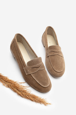 Kadın Hakiki Deri Loafer Ayakkabı Rosme - Taba
