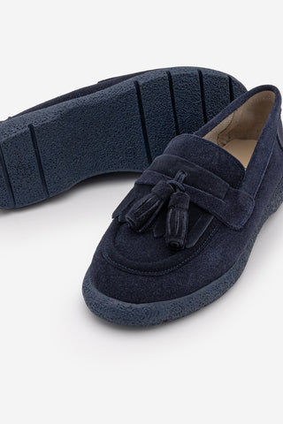 Kadın Hakiki Deri Loafer Günlük Ayakkabı Suma - Koyu Lacivert Süet