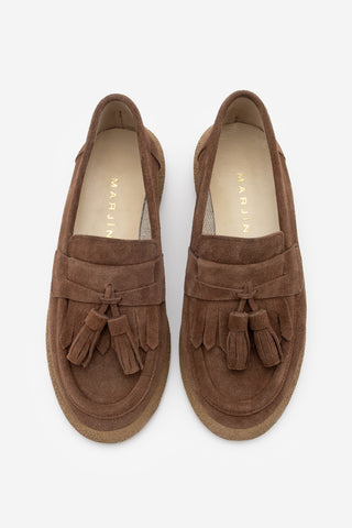 Kadın Hakiki Deri Loafer Günlük Ayakkabı Suma - Kahve Süet