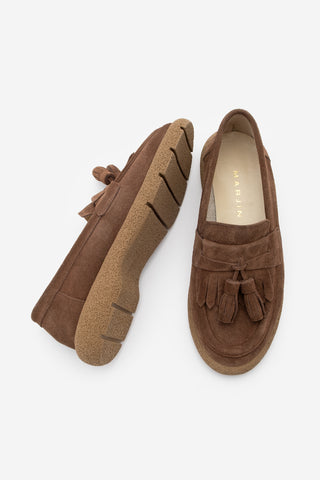 Kadın Hakiki Deri Loafer Günlük Ayakkabı Suma - Kahve Süet