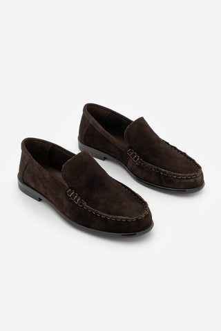 Kadın Hakiki Deri Makosen Loafer Günlük Ayakkabı Elsan - Kahve Süet