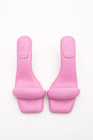 Kadın Hakiki Deri Topuklu Terlik Memory Hafıza Taban Ponez - Pembe