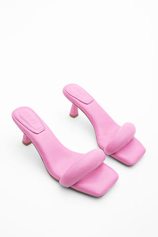 Kadın Hakiki Deri Topuklu Terlik Memory Hafıza Taban Ponez - Pembe