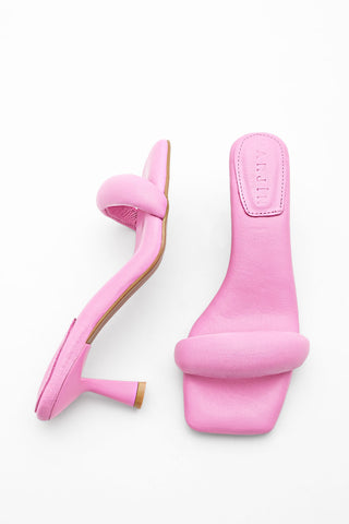 Kadın Hakiki Deri Topuklu Terlik Memory Hafıza Taban Ponez - Pembe