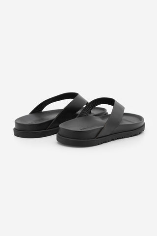 Kadın Hakiki Deri Parmak Arası Günlük Terlik Tarkin - Siyah