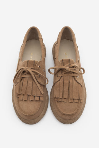 Kadın Hakiki Deri Loafer Günlük Ayakkabı Volga - Camel Süet