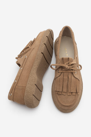 Kadın Hakiki Deri Loafer Günlük Ayakkabı Volga - Camel Süet