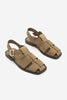Kadın Hakiki Deri Bantlı Günlük Sandalet Ronima - Toprak Süet