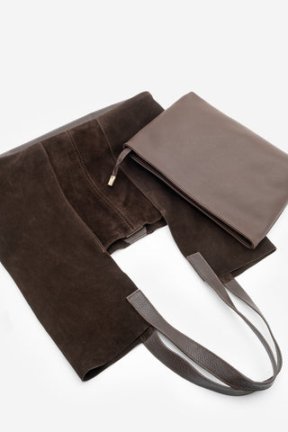 Kadın Hakiki Deri Omuz Çantası Filun - Kahve Süet