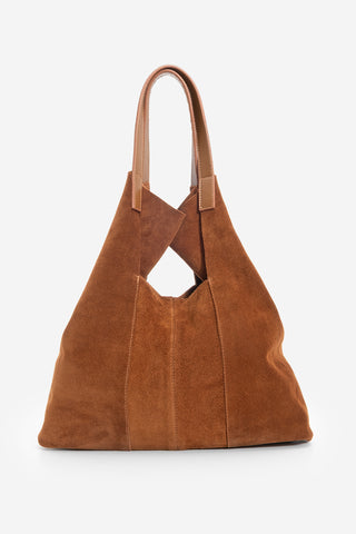 Kadın Hakiki Deri Omuz Çantası Filun - Taba Süet