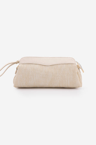 Kadın Hasır Görünümlü Clutch & Portföy El Ve Omuz Çantası Amarte - Ekru