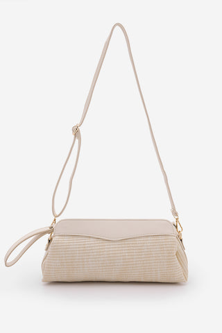 Kadın Hasır Görünümlü Clutch & Portföy El Ve Omuz Çantası Amarte - Ekru