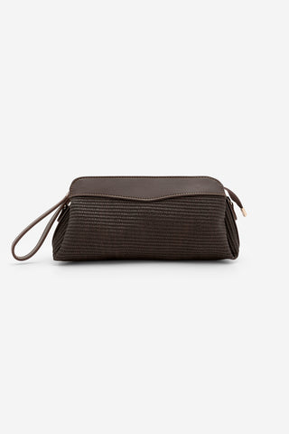 Kadın Hasır Görünümlü Clutch & Portföy El Ve Omuz Çantası Amarte - Kahve