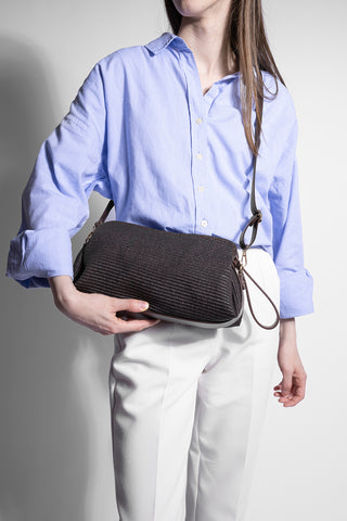 Kadın Hasır Görünümlü Clutch & Portföy El Ve Omuz Çantası Amarte - Kahve