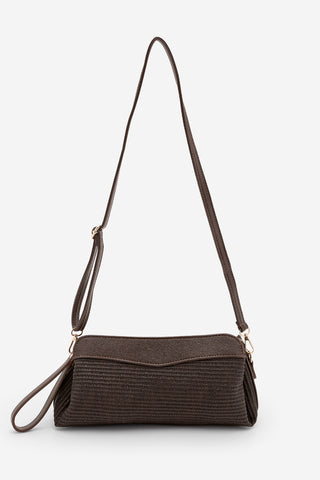 Kadın Hasır Görünümlü Clutch & Portföy El Ve Omuz Çantası Amarte - Kahve