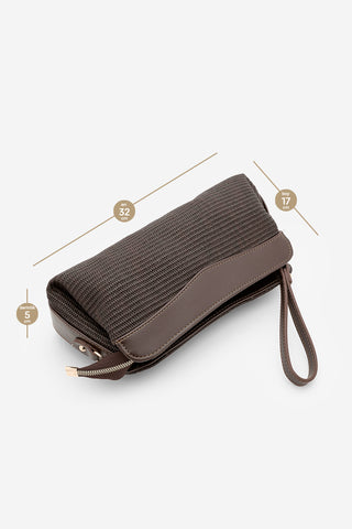 Kadın Hasır Görünümlü Clutch & Portföy El Ve Omuz Çantası Amarte - Kahve