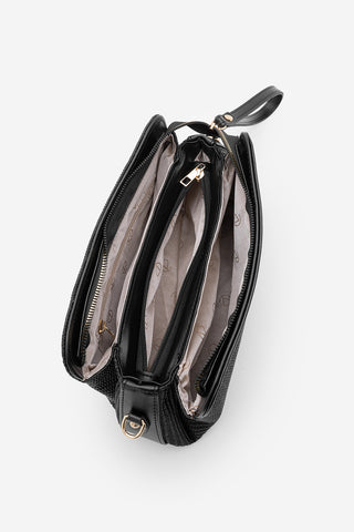 Kadın Hasır Görünümlü Clutch & Portföy El Ve Omuz Çantası Amarte - Siyah