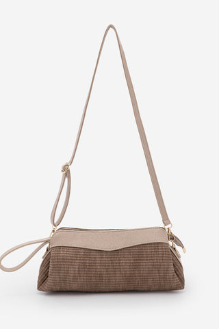 Kadın Hasır Görünümlü Clutch & Portföy El Ve Omuz Çantası Amarte - Vizon