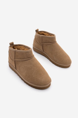 Kadın İçi Kürklü Günlük Bot Pasep - Camel Süet