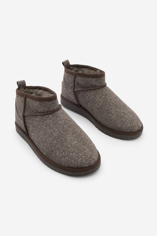 Kadın İçi Kürklü Günlük Bot Pasep - Kahve