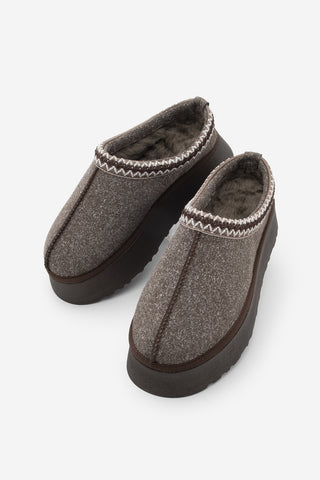 Kadın İçi Kürklü Günlük Kışlık Terlik Furenta - Kahve