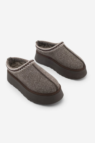 Kadın İçi Kürklü Günlük Kışlık Terlik Furenta - Kahve