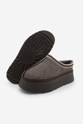 Kadın İçi Kürklü Günlük Kışlık Terlik Furenta - Kahve