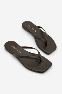 Kadın Parmak Arası Günlük Terlik Nelvin - Kahve