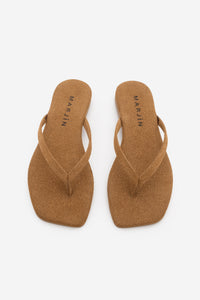 Kadın Parmak Arası Günlük Terlik Nelvin - Taba Süet