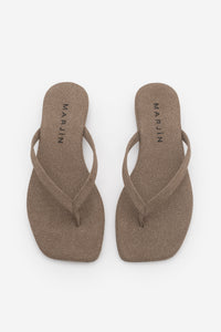 Kadın Parmak Arası Günlük Terlik Nelvin - Vizon Süet