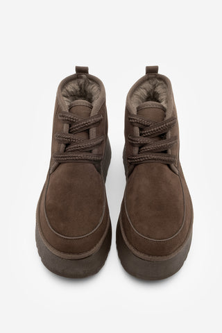 Kadın İçi Kürklü Günlük Bot Mariva - Kahve Süet